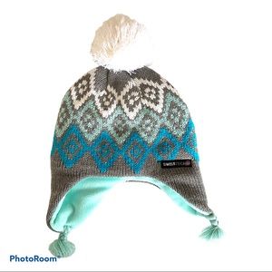 Swiss Tech Blue White Gray Hat with Thermal Lining Lined with Thinsulate